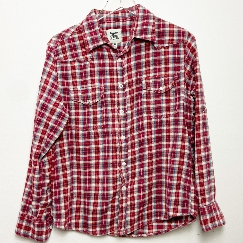 PAPER DENIM CLOTH | Red Plaid Flannel Western